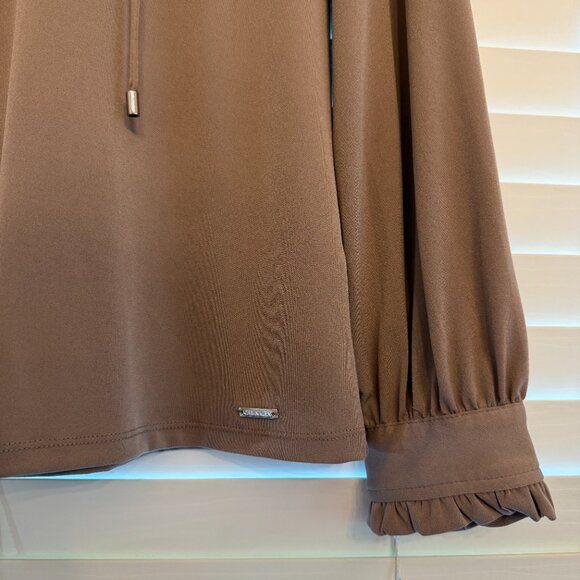 NWT Calvin Klein Womens Long Sleeve Blouse (Size: M) - Picture 3 of 4